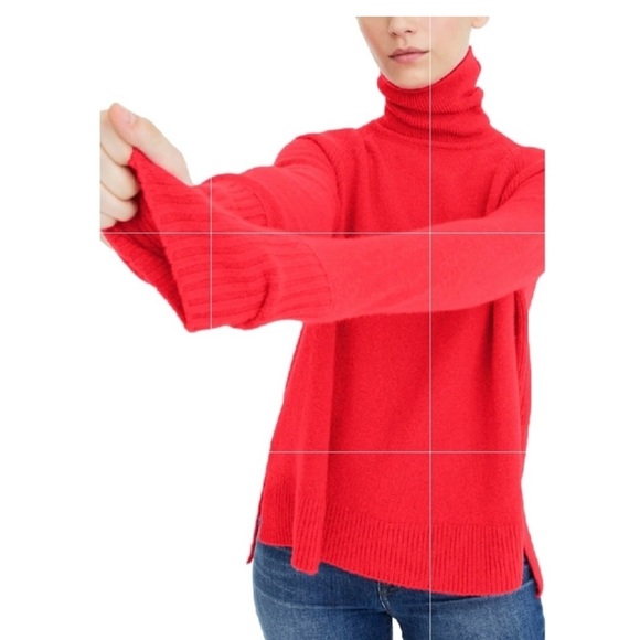 J. Crew Sweaters - J Crew Orange/Red Turtleneck Sweater,  merino wool, alpaca blend XL